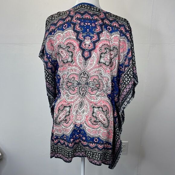 Oasis Duster Kaftan Paisley printBoho Beach Cover Top size Small - Picture 7 of 9